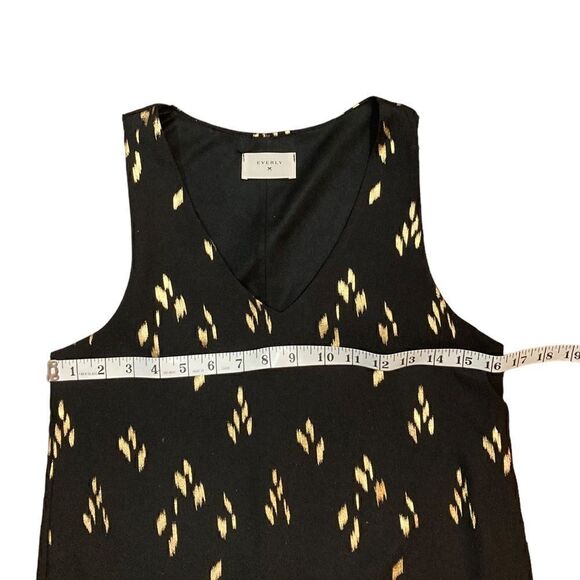 Everly Black And Gold Sleeveless V-Neck Dress, Size S - Picture 5 of 7